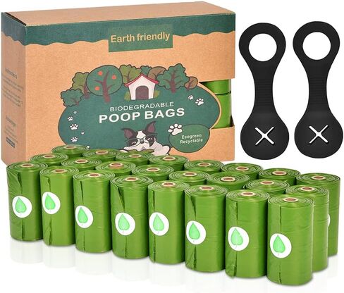 360 قطعة من أكياس براز الكلاب، أكياس نفايات قوية للكلاب، أكياس نفايات سميكة للغاية لتمشية الكلاب مع قطعتين من حامل أكياس براز الكلاب من السيليكون، 360 كيسًا إجمالاً، برائحة اللافندر in Kuwait