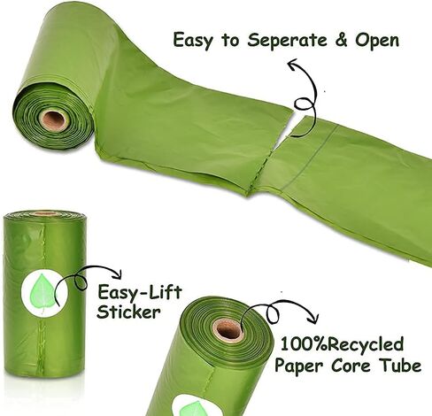 360 قطعة من أكياس براز الكلاب، أكياس نفايات قوية للكلاب، أكياس نفايات سميكة للغاية لتمشية الكلاب مع قطعتين من حامل أكياس براز الكلاب من السيليكون، 360 كيسًا إجمالاً، برائحة اللافندر in Kuwait