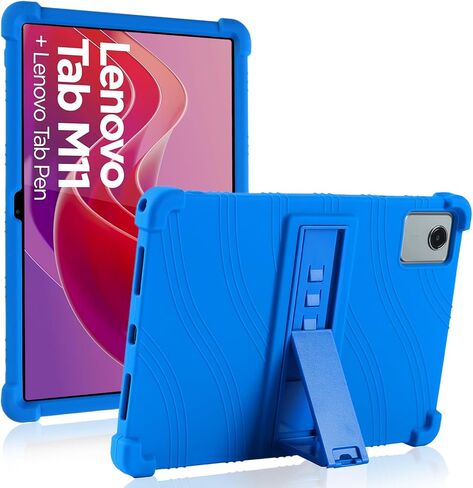 ATOOZ for Lenovo Tab M11 Case 11 Inch 2023,Soft Silicone Kids Case for Lenovo Tab M11 Tablet (TB330FU) Lenovo Xiaoxin Pad 2024 TB331FC with Stand - Black in Kuwait