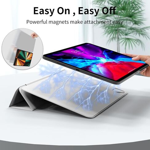 حافظة kenke لجهاز iPad Pro مقاس 11 بوصة الجيل الرابع/الثالث/الثاني/الأول (موديل 2022/2021/2020/2018)، غطاء ذكي بحامل ثلاثي الطي مغناطيسي نحيف، يدعم الجيل الثاني من شحن القلم الرصاص، النوم/الاستيقاظ التلقائي، رمادي in Kuwait