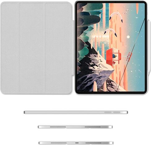 حافظة kenke لجهاز iPad Pro مقاس 11 بوصة الجيل الرابع/الثالث/الثاني/الأول (موديل 2022/2021/2020/2018)، غطاء ذكي بحامل ثلاثي الطي مغناطيسي نحيف، يدعم الجيل الثاني من شحن القلم الرصاص، النوم/الاستيقاظ التلقائي، رمادي in Kuwait