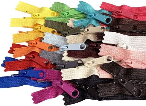20pcs Mixed Colors Ykk Number 4.5 Coil Handbag Zipper or Purse Zippers Long Pull Made in USA Pack Vinyl Bag (7 inches) in Saudi Arabia