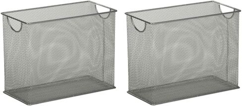 Honey-Can-Do Mesh Desktop File Organizer, Silver OFC-03303 Silver, 5.5 x 12.5 x 9.8" in Saudi Arabia