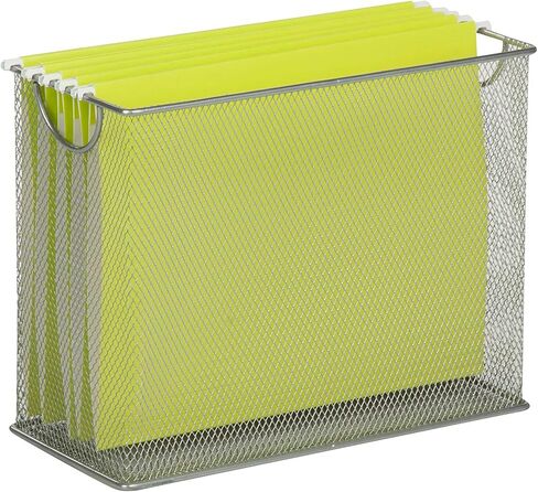 Honey-Can-Do Mesh Desktop File Organizer, Silver OFC-03303 Silver, 5.5 x 12.5 x 9.8" in Saudi Arabia