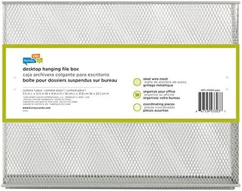 Honey-Can-Do Mesh Desktop File Organizer, Silver OFC-03303 Silver, 5.5 x 12.5 x 9.8" in Saudi Arabia