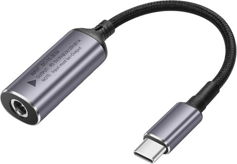 SinLoon PD 140W DC5521 إلى USB C كابل DC 5.5 مم × 2.1 مم مدخل أنثى إلى كابل شحن طاقة ذكر من النوع C مع شريحة تعريف تلقائية PD، للهواتف والأجهزة اللوحية وأجهزة الكمبيوتر المحمولة (DC5521) in Saudi Arabia