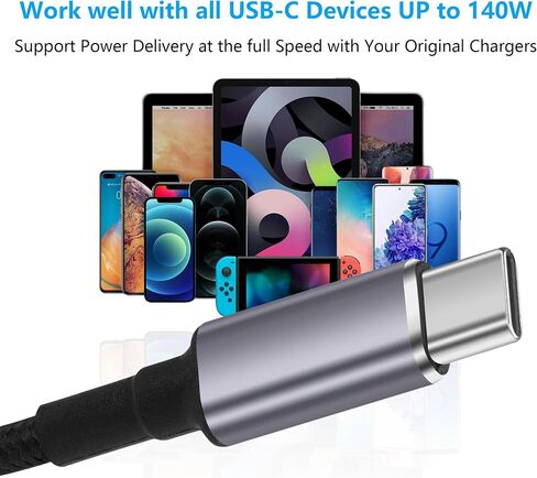 SinLoon PD 140W DC5521 إلى USB C كابل DC 5.5 مم × 2.1 مم مدخل أنثى إلى كابل شحن طاقة ذكر من النوع C مع شريحة تعريف تلقائية PD، للهواتف والأجهزة اللوحية وأجهزة الكمبيوتر المحمولة (DC5521) in Saudi Arabia