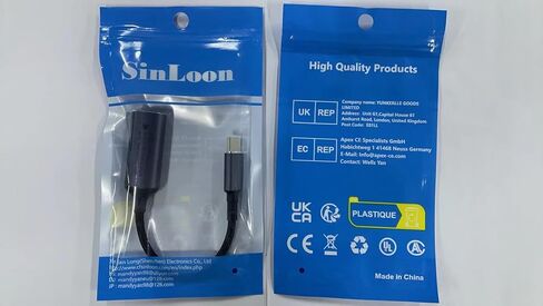 SinLoon PD 140W DC5521 إلى USB C كابل DC 5.5 مم × 2.1 مم مدخل أنثى إلى كابل شحن طاقة ذكر من النوع C مع شريحة تعريف تلقائية PD، للهواتف والأجهزة اللوحية وأجهزة الكمبيوتر المحمولة (DC5521) in Saudi Arabia