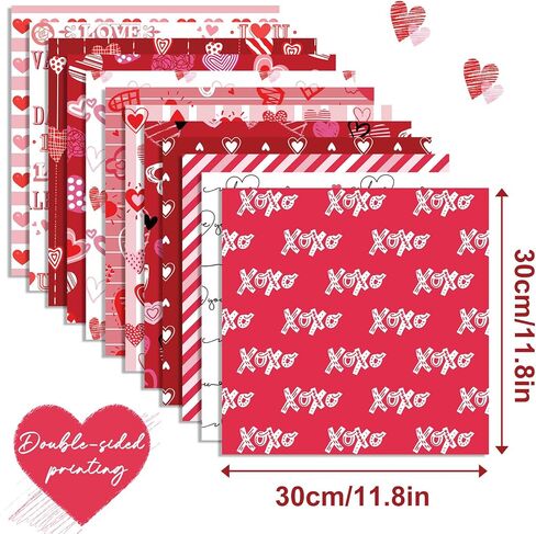 Cieovo 24 Sheet Valentine Red Buffalo Plaid Pattern Paper Pack Scrapbook Specialty Paper Double-Sided Decorative Craft Paper for Valentine's Day Wedding Anniversary DIY Scrapbook Card Making Decoratio in Saudi Arabia