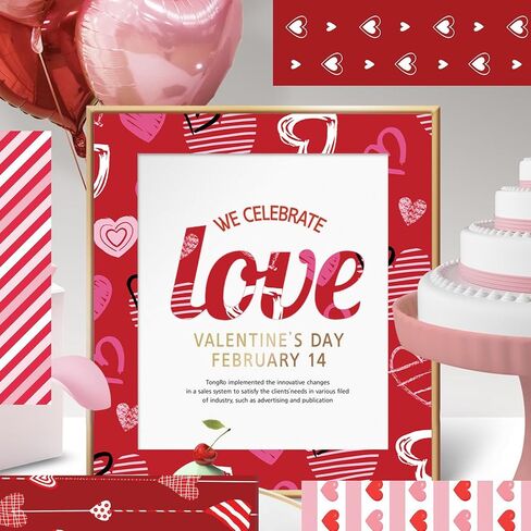 Cieovo 24 Sheet Valentine Red Buffalo Plaid Pattern Paper Pack Scrapbook Specialty Paper Double-Sided Decorative Craft Paper for Valentine's Day Wedding Anniversary DIY Scrapbook Card Making Decoratio in Saudi Arabia