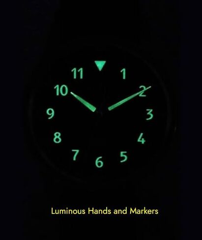 ساعة RATIO Pilot Style Watch بحزام جلدي وعرض تناظري وكريستال ياقوتي ياباني أوتوماتيكي 200 متر مقاومة للماء كاجوال لباس رسمي للرجال in Kuwait