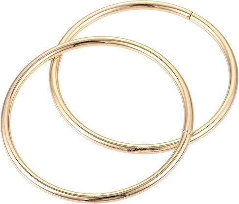 uxcell 2.36"(60mm) Metal O Rings 3.5mm Thick Non-Welded Ring for Straps Bags Decoration Hardware DIY Gold Tone 2pcs in Saudi Arabia