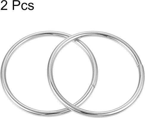 uxcell 2.36"(60mm) Metal O Rings 3.5mm Thick Non-Welded Ring for Straps Bags Decoration Hardware DIY Gold Tone 2pcs in Saudi Arabia