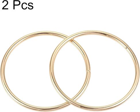 uxcell 2.36"(60mm) Metal O Rings 3.5mm Thick Non-Welded Ring for Straps Bags Decoration Hardware DIY Gold Tone 2pcs in Saudi Arabia