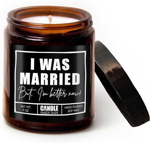 هدايا طلاق مضحكة للنساء، كنت متزوجة ولكنني أفضل الآن شمعة معطرة، هدايا طلاق فريدة من نوعها لأفضل الأصدقاء، الأخت، الصديق المفضل، زملاء العمل، له أو لها in Kuwait