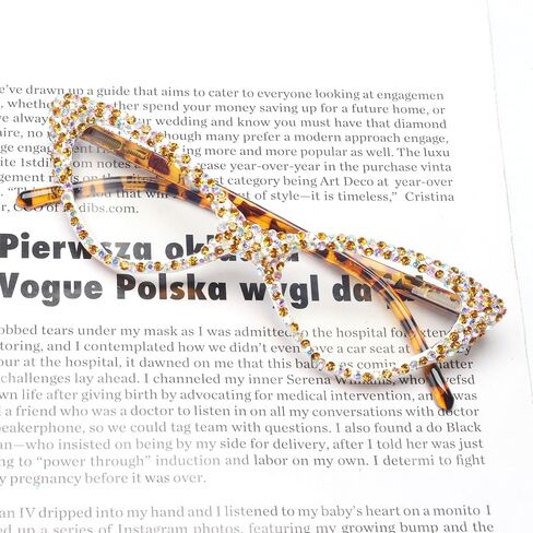 bullabulling Cat Eye Sparkling Rhinestone Reading Glasses for Women Crystal Eyewear Frames Female Trendy bling Diamond Reader in Saudi Arabia