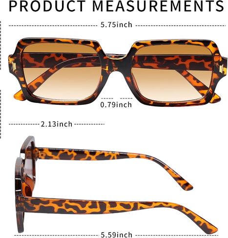 Retro Square Sunglasses for Women Men Trendy Classic Rectangle Sun Glasses Vintage 70s Shades in Saudi Arabia