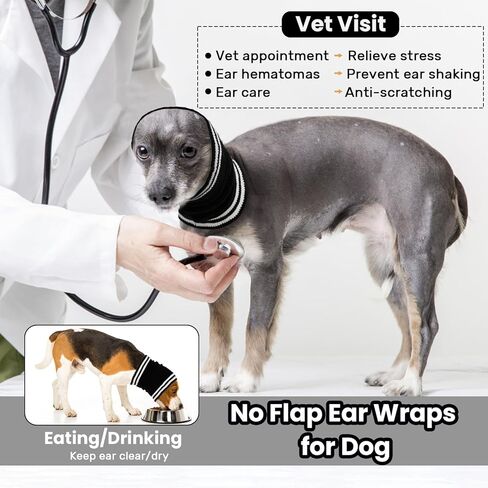Nanaki Dog Ear Covers for Noise Bath No Shake Ear Wraps for Dogs Hematoma Dog Fireworks Anxiety Relief Calming Hoodie Dog Grooming Ear Cover Quiet Dog Head Wrap Force Drying Thunderstorm Ears for Dogs in Kuwait
