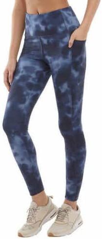 Danskin Ladies' Super Soft 7/8 Legging, (Small, Navy Wash Prınt) in Kuwait
