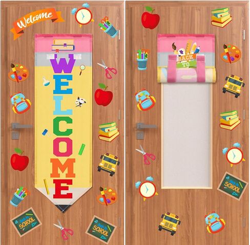 32 قطعة غطاء نافذة باب الفصل الدراسي مع بطاقات إنذار حافلة مدرسية تعلم القرطاسية غطاء نافذة ستائر زجاج نافذة الباب تغطي ستائر التعتيم لديكور غرفة المكتب المدرسية in Kuwait