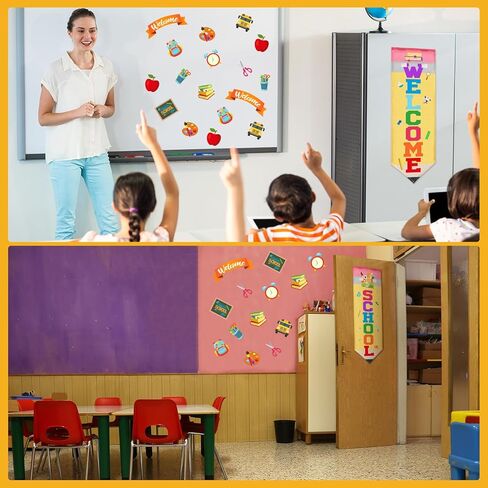 32 قطعة غطاء نافذة باب الفصل الدراسي مع بطاقات إنذار حافلة مدرسية تعلم القرطاسية غطاء نافذة ستائر زجاج نافذة الباب تغطي ستائر التعتيم لديكور غرفة المكتب المدرسية in Kuwait