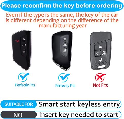 Tukellen for Volkswagen Key Fob Cover, Premium Soft TPU Full Protection Key Fob Case VW ID4 ID3 MK8 Golf GTI Skoda Octavia Smart Keyless Fob Remote Key (Blue) in Saudi Arabia