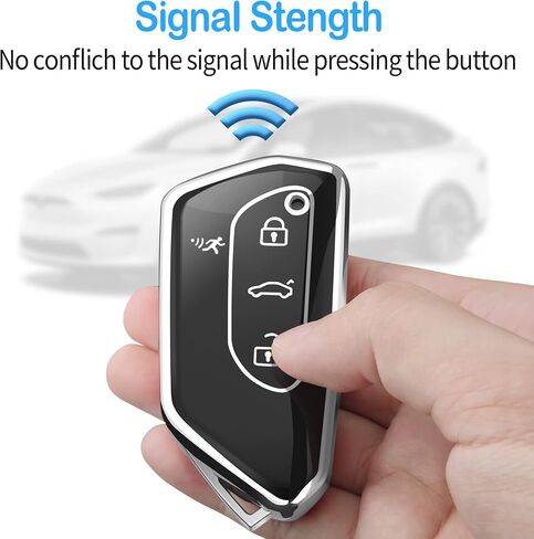 Tukellen for Volkswagen Key Fob Cover, Premium Soft TPU Full Protection Key Fob Case VW ID4 ID3 MK8 Golf GTI Skoda Octavia Smart Keyless Fob Remote Key (Blue) in Saudi Arabia