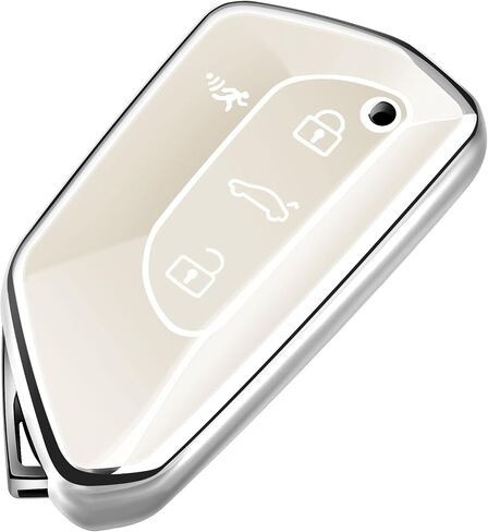 Tukellen for Volkswagen Key Fob Cover, Premium Soft TPU Full Protection Key Fob Case VW ID4 ID3 MK8 Golf GTI Skoda Octavia Smart Keyless Fob Remote Key (Blue) in Saudi Arabia