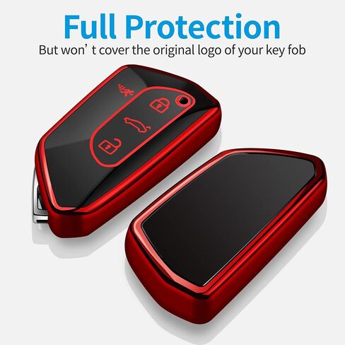 Tukellen for Volkswagen Key Fob Cover, Premium Soft TPU Full Protection Key Fob Case VW ID4 ID3 MK8 Golf GTI Skoda Octavia Smart Keyless Fob Remote Key (Blue) in Saudi Arabia