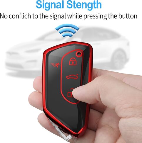 Tukellen for Volkswagen Key Fob Cover, Premium Soft TPU Full Protection Key Fob Case VW ID4 ID3 MK8 Golf GTI Skoda Octavia Smart Keyless Fob Remote Key (Blue) in Saudi Arabia