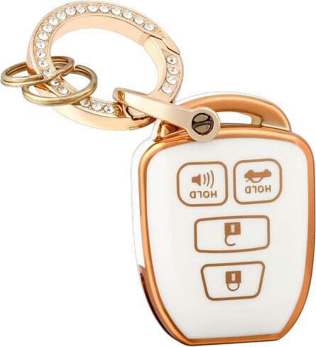 OFFCURVE Key Fob Cover for with Keychain Toyota, Car Key Case for Toyota Corolla 2014 2015 2016 2017 2018 2019 Camry 2014-2017 Tacoma 2016-2018 Car Smart Key Accessories Holder Protector, Black Gold in Saudi Arabia