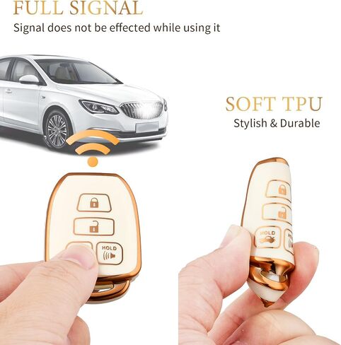 OFFCURVE Key Fob Cover for with Keychain Toyota, Car Key Case for Toyota Corolla 2014 2015 2016 2017 2018 2019 Camry 2014-2017 Tacoma 2016-2018 Car Smart Key Accessories Holder Protector, Black Gold in Saudi Arabia