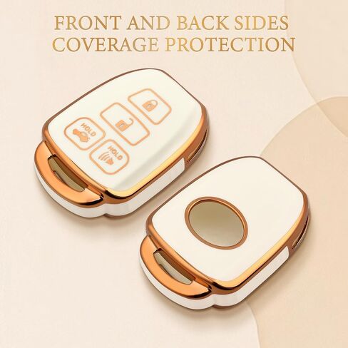 OFFCURVE Key Fob Cover for with Keychain Toyota, Car Key Case for Toyota Corolla 2014 2015 2016 2017 2018 2019 Camry 2014-2017 Tacoma 2016-2018 Car Smart Key Accessories Holder Protector, Black Gold in Saudi Arabia