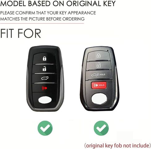 Premium Leather 4-Button Key Fob Cover Case with Keychain Compatible with Toyota Tundra Venza Corolla 2021 2022 2023 2024 (Black) in Saudi Arabia