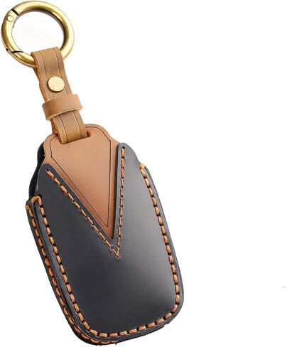 Premium Leather 4-Button Key Fob Cover Case with Keychain Compatible with Toyota Tundra Venza Corolla 2021 2022 2023 2024 (Black) in Saudi Arabia