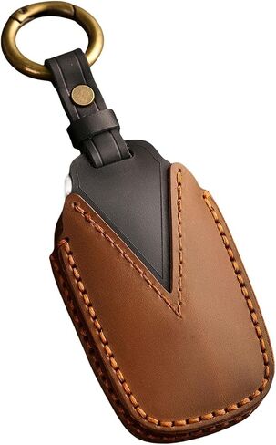 Premium Leather 4-Button Key Fob Cover Case with Keychain Compatible with Toyota Tundra Venza Corolla 2021 2022 2023 2024 (Black) in Saudi Arabia
