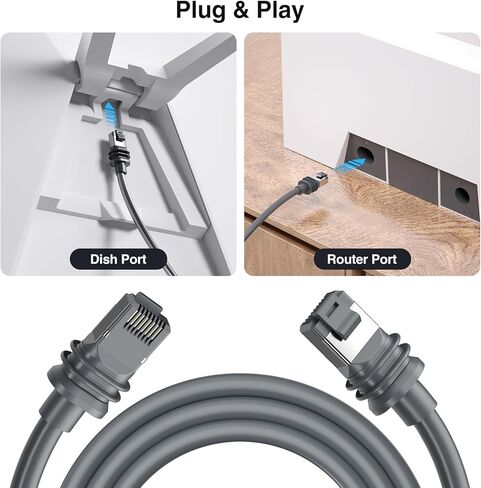 Starlink Gen 3 Cable, 46M/150FT Replacement Standard V3 Cable Extension Waterproof Outdoor Cable for Starlink in Saudi Arabia