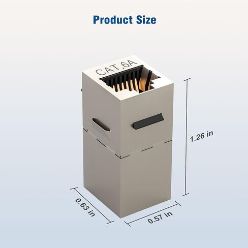 FGB 25 حزمة Cat6 مقرنة كيستون محمية، أنثى إلى أنثى RJ45 كيستون جاك، إيثرنت كيستون مقرنة باللون الفضي in Kuwait