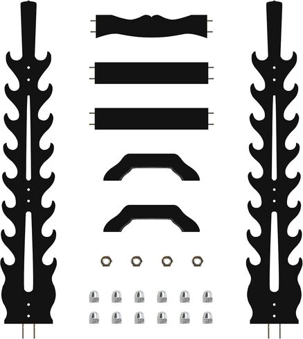 uyoyous 16 طبقة عرض السيف، حامل أرضي مزدوج الجانب، حامل عرض سيف الساموراي الخشبي، حامل سيف كاتانا الأسود للسيوف، ونوادي جلوف، وقضبان الأسماك in Kuwait