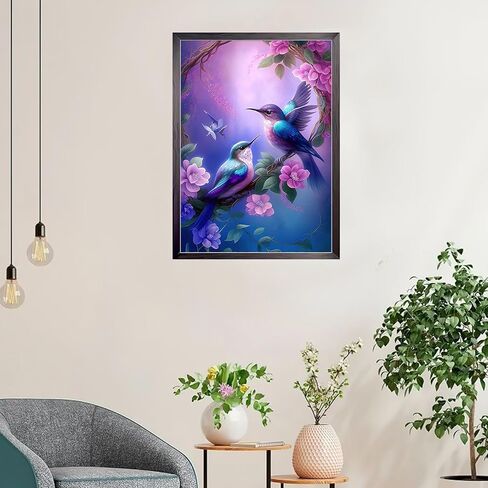 MEIYUDA Diamond Painting Kits for Adults,5D DIY Hummingbird Diamond Art Kits,Diamond Painting Kits for Adults Beginners Animal,Full Drill Gem Art and Crafts for Home Wall Decor Gift 12 X16 Inch,Birds in Saudi Arabia