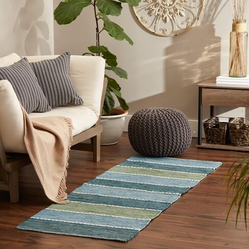 DII Chindi Rug Collection, Reversible, Recycled Yarn, Hand-Dyed, 4x6 Ft, Jadeite in Saudi Arabia