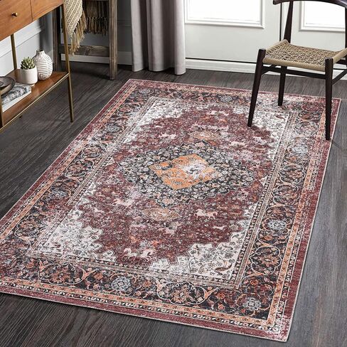 Small Area Rug 2x3 Washable Entryway Doormat Vintage Area Rug Boho Distressed Rug Indoor Floor Carpet Accent Rug for Living Room Bedroom Kitchen, Blue in Saudi Arabia