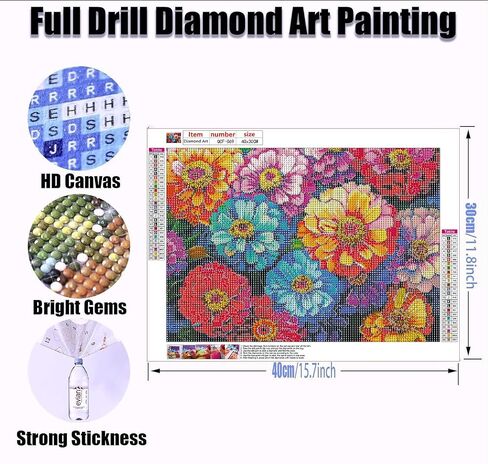 EIBEILI Diamond Painting Kits for Adults DIY 5D Diamond Art Paint with Round Diamonds Full Dril Gem Flower Art Painting Kit for Home Wall Decor Gifts 16x12inch in Saudi Arabia