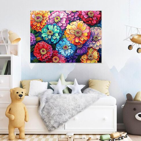 EIBEILI Diamond Painting Kits for Adults DIY 5D Diamond Art Paint with Round Diamonds Full Dril Gem Flower Art Painting Kit for Home Wall Decor Gifts 16x12inch in Saudi Arabia
