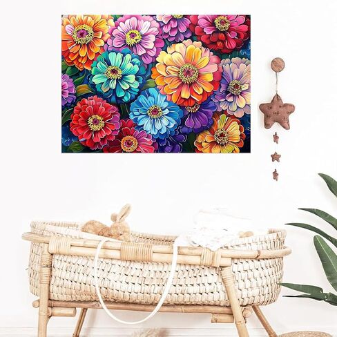 EIBEILI Diamond Painting Kits for Adults DIY 5D Diamond Art Paint with Round Diamonds Full Dril Gem Flower Art Painting Kit for Home Wall Decor Gifts 16x12inch in Saudi Arabia