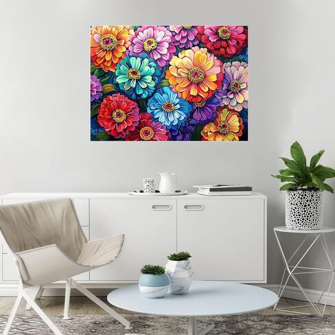 EIBEILI Diamond Painting Kits for Adults DIY 5D Diamond Art Paint with Round Diamonds Full Dril Gem Flower Art Painting Kit for Home Wall Decor Gifts 16x12inch in Saudi Arabia