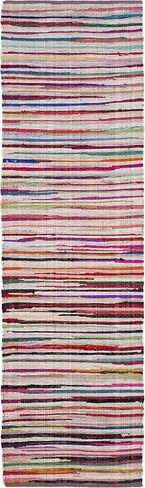 SAFAVIEH Rag Rug Collection Accent Rug - 2' x 3', Blue & Multi, Handmade Boho Stripe Cotton, Ideal for High Traffic Areas in Entryway, Living Room, Bedroom (RAR240B) in Saudi Arabia