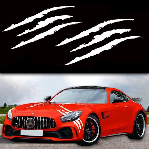 Booge Monster Claw Scratch Marks Stickers (4pcs), Black Vinyl Car Decal for Sports Cars, SUV, Pickup Truck, Waterproof, Plastic, Metal, Glass, Window in Saudi Arabia