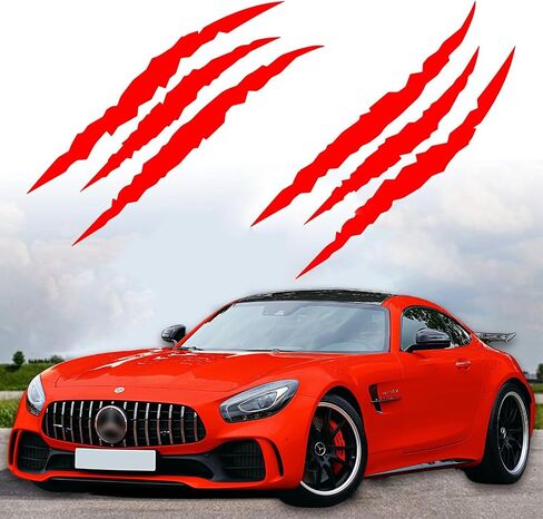 Booge Monster Claw Scratch Marks Stickers (4pcs), Black Vinyl Car Decal for Sports Cars, SUV, Pickup Truck, Waterproof, Plastic, Metal, Glass, Window in Saudi Arabia