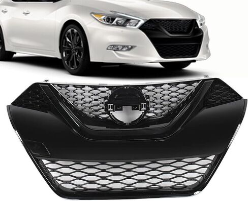 JX Racing * الملحقات * شبكة أمامية علوية عالية الأداء باللون الأسود اللامع بالكامل متوافقة مع Nissan Maxima 2016 2017 2018 Factory 62310-4RA0A in Saudi Arabia